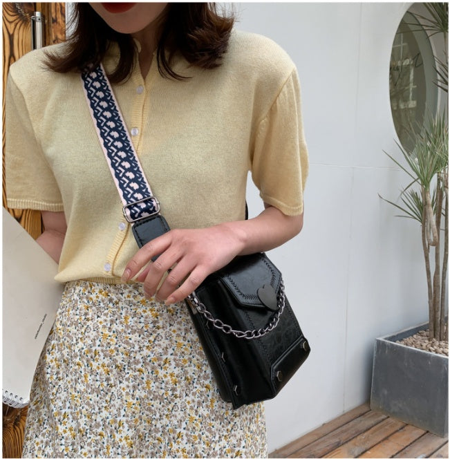 Women's PU Leather Crossbody Bag – Chain Strap Mini Messenger Purse