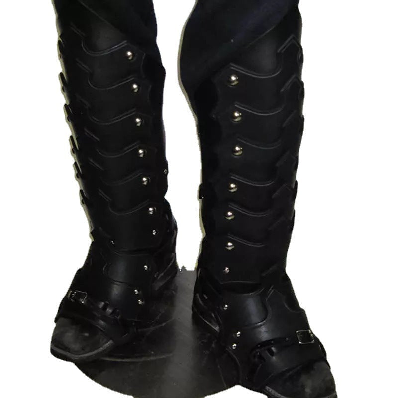 Medieval Knight Leg Guard Cosplay Props | Synthetic Leather Knee Armor