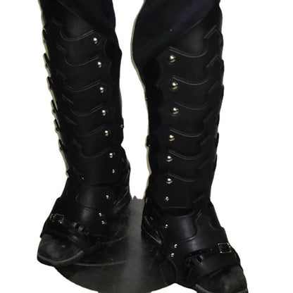 Medieval Knight Leg Guard Cosplay Props | Synthetic Leather Knee Armor