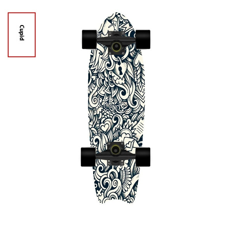 Fishtail Maple Skateboard — 21 Graphic Designs, 28" Deck