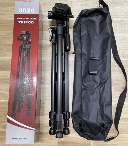 Portable Camera Tripod – 3D Pan-Tilt Head, Aluminum, 4.4–11 lb Capacity, Carrying Bag