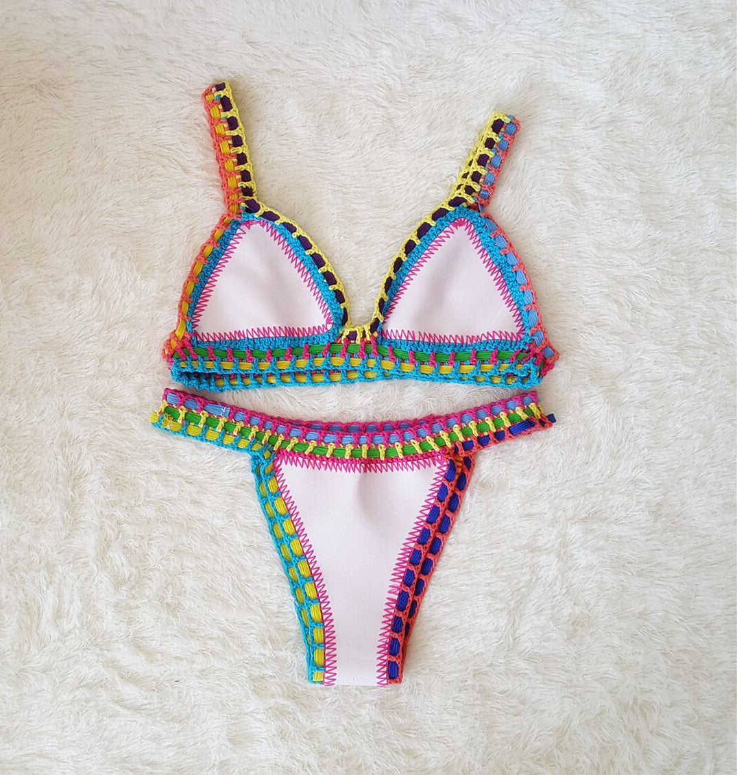 Women's Hand-Crochet Bikini Set | Knitted Two-Piece Swimwear