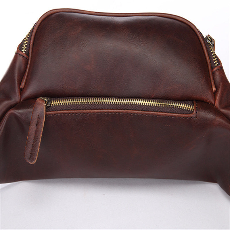 Men's Retro Crossbody Bag – Crazy Horse PU Leather Waist & Shoulder Bag