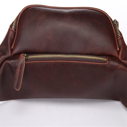 Men's Retro Crossbody Bag – Crazy Horse PU Leather Waist & Shoulder Bag