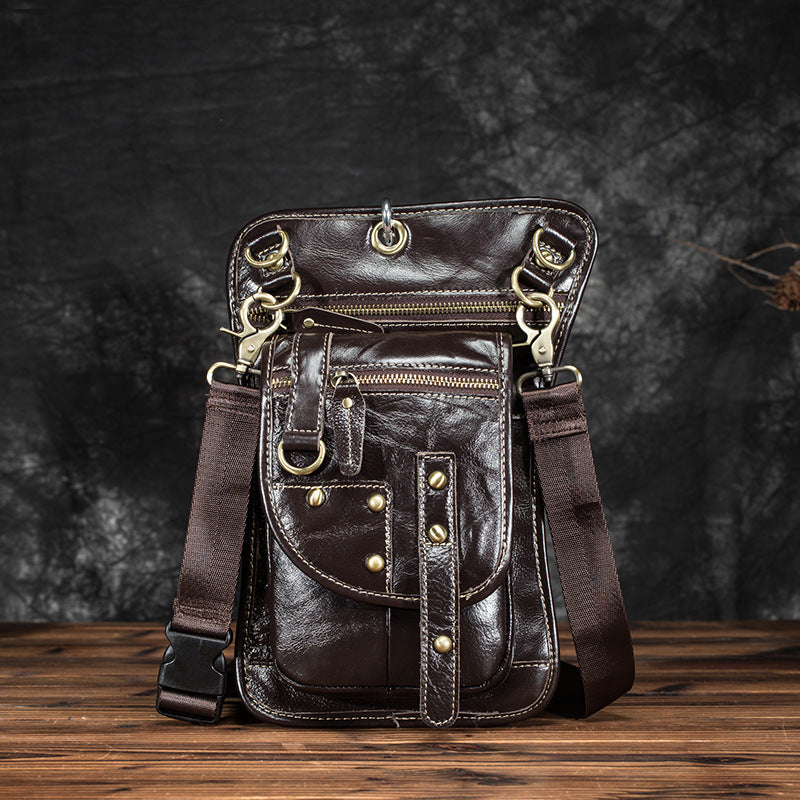 Genuine Leather Waist Bag – Men’s Cowhide Fanny Pack in Multiple Leather Finishes