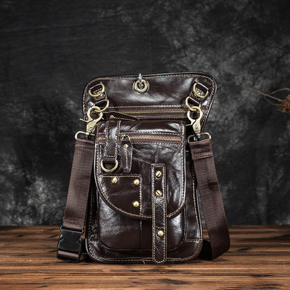 Genuine Leather Waist Bag – Men’s Cowhide Fanny Pack in Multiple Leather Finishes