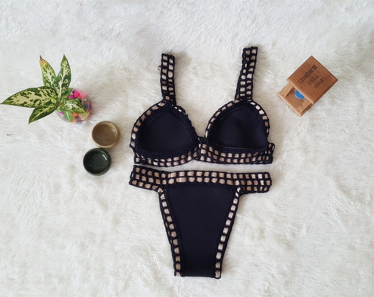 Women's Hand-Crochet Bikini Set | Knitted Two-Piece Swimwear