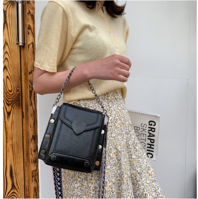 Women's PU Leather Crossbody Bag – Chain Strap Mini Messenger Purse