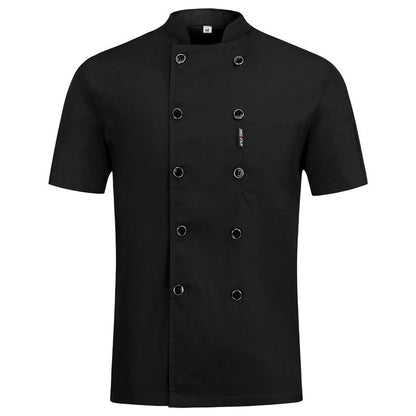 Short-Sleeve Chef Jacket — Breathable Mesh, 3 Colors, M–3XL
