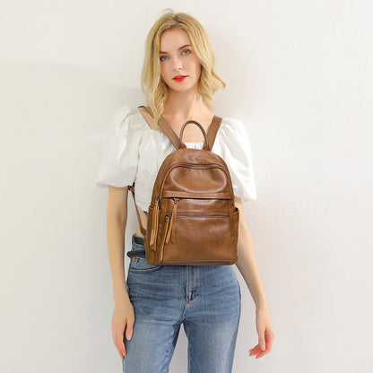 Women's Soft PU Leather Backpack – Korean Bubble Pattern Style