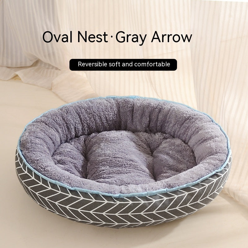 Cat & Dog Nest Bed — All-Season, 14 Prints, Sizes S–XXL