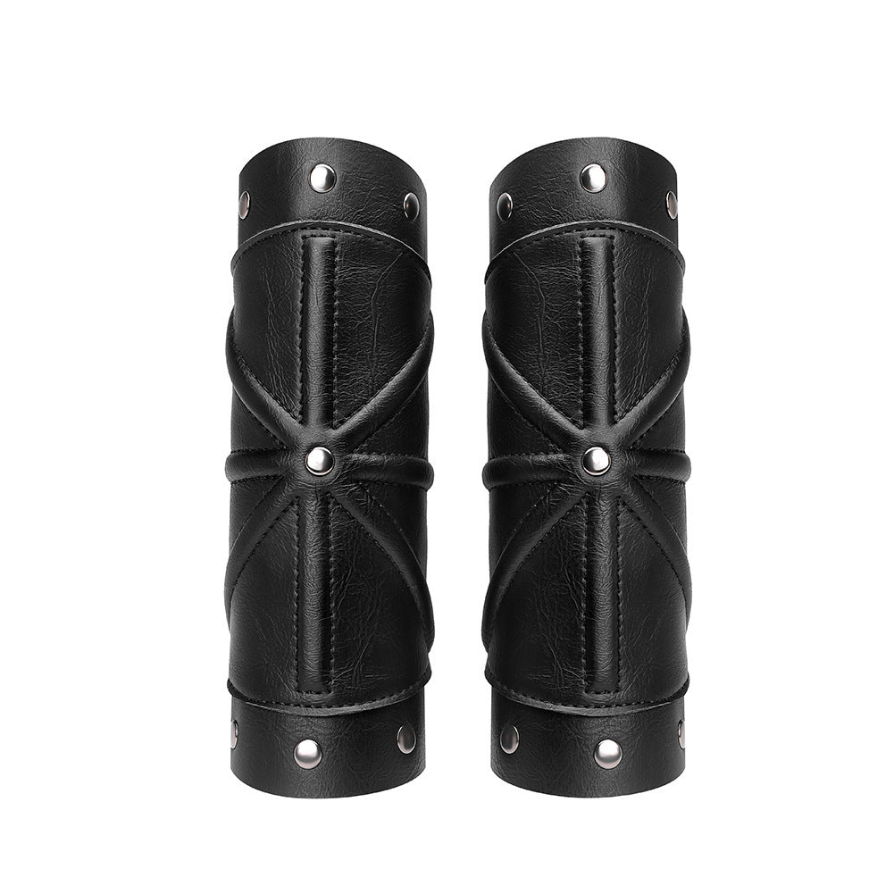 Punk PU Leather Wristband Arm Sleeve – Cosplay & Nightclub Bracelet Accessory