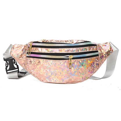 Sequin Holographic Shoulder Bag – Women’s PU Leather Dumpling Crossbody Purse