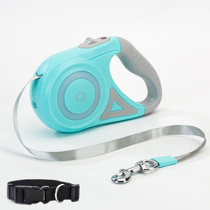 Retractable Dog Leash with Light — 10 ft & 16 ft, 3 Colors