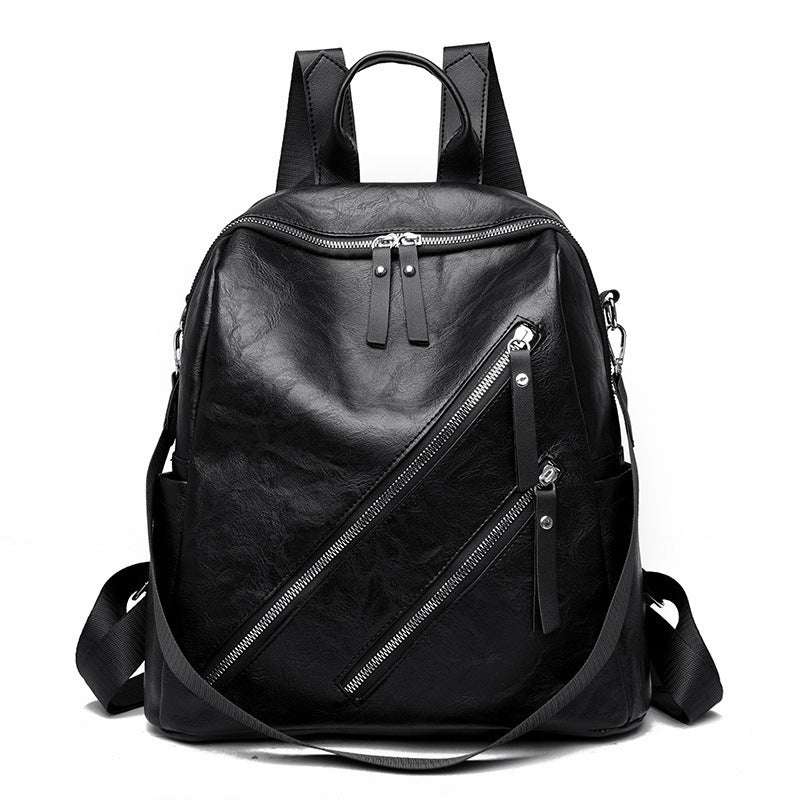Women's Soft PU Leather Leisure Backpack – Waterproof Everyday Bag