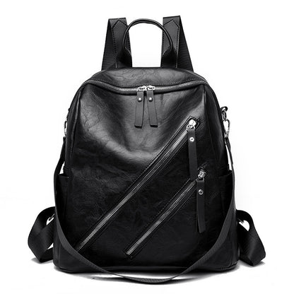 Women's Soft PU Leather Leisure Backpack – Waterproof Everyday Bag