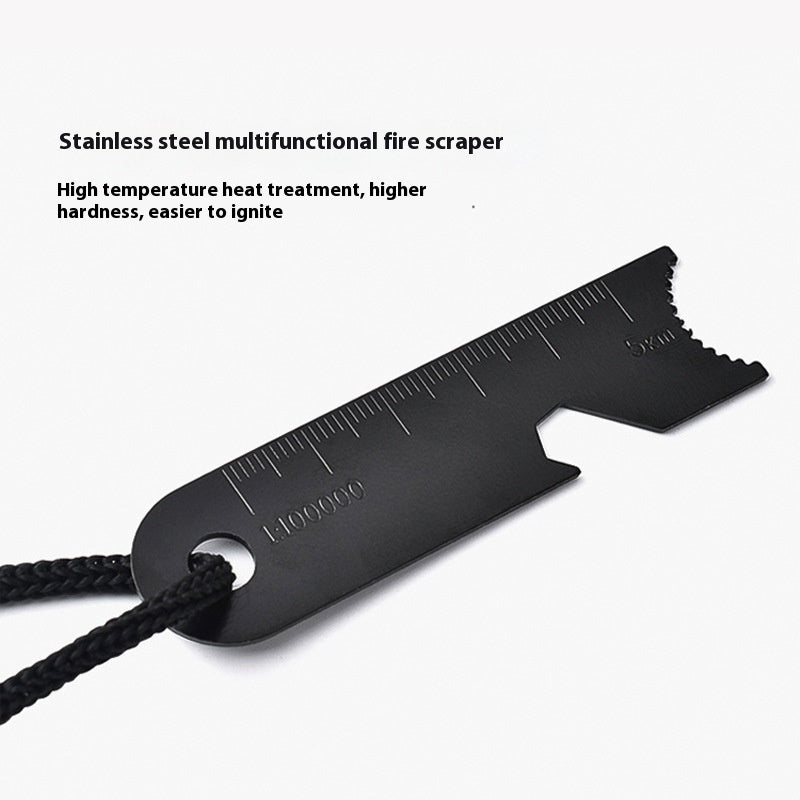 6-in-1 Magnesium Flint Fire Starter – Outdoor Survival Tool with Whistle, Scraper & Bottle Opener