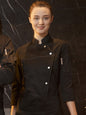 Women's Long Sleeve Chef Blouse – Poly-Cotton Kitchen Uniform Top | Black & White