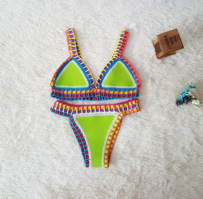 Women's Hand-Crochet Bikini Set | Knitted Two-Piece Swimwear