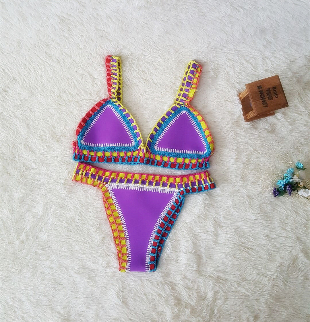 Women's Hand-Crochet Bikini Set | Knitted Two-Piece Swimwear