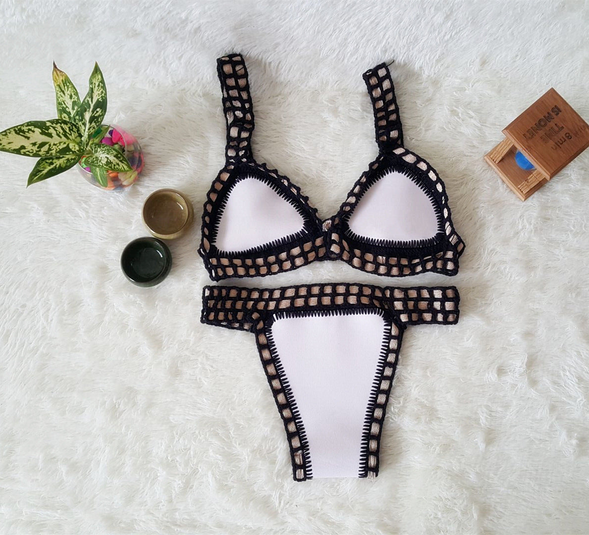 Women's Hand-Crochet Bikini Set | Knitted Two-Piece Swimwear