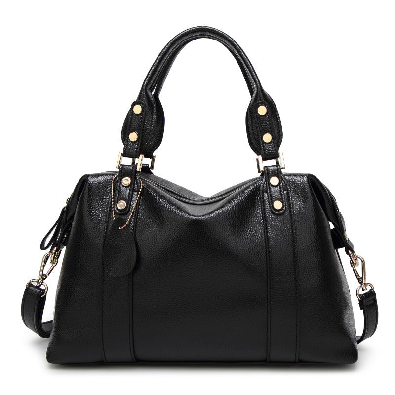 Women's Pebbled Satchel Handbag – Vegan-Friendly Imitation Leather Shoulder Bag with Crossbody Strap