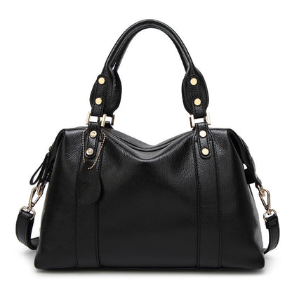 Women's Pebbled Satchel Handbag – Vegan-Friendly Imitation Leather Shoulder Bag with Crossbody Strap