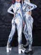 3D Digital Print Cosplay Jumpsuit – Long Sleeve Unisex Halloween Bodysuit