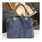 Women's Cow Split Leather Shoulder Bag – Structured Tote with Multi-Pocket Organizer