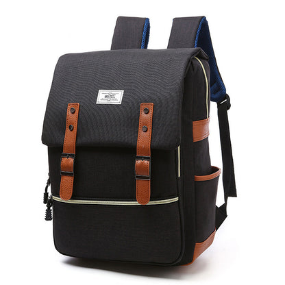 Vintage Canvas Backpack with USB Charging Port – Unisex Laptop School & Travel Bag