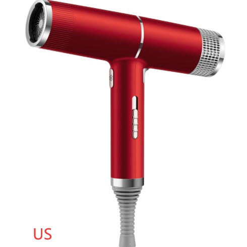 A collection of hair dryers in various colors including silver, red, gray, black, green, and purple, showcasing the negative ion nourish technology.