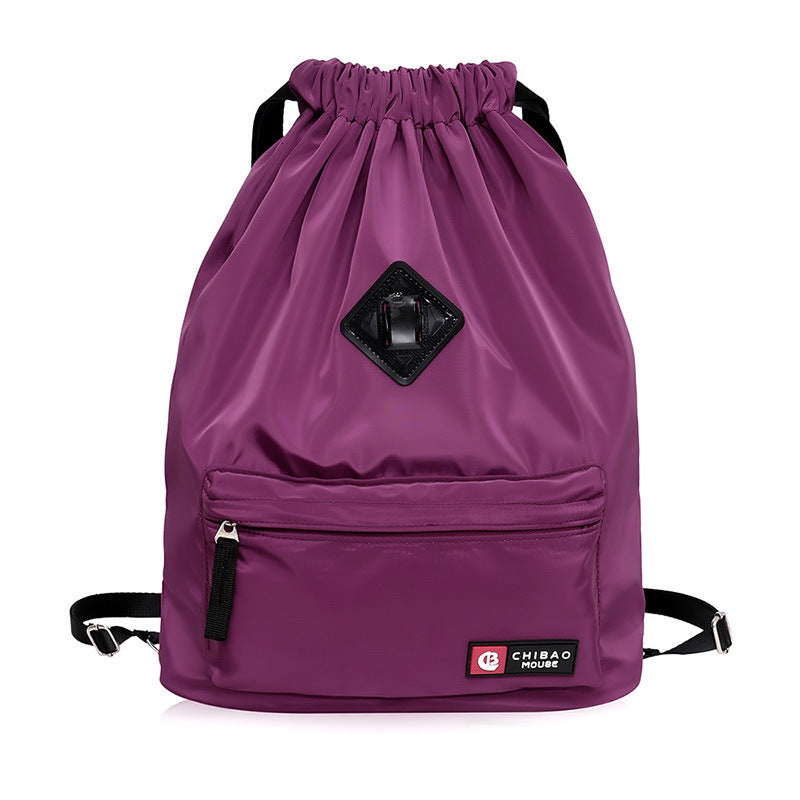 Women's Waterproof Nylon Drawstring Backpack – Lightweight Gym & Everyday Bag