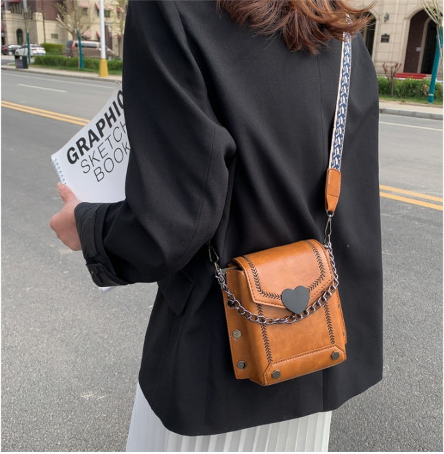 Women's PU Leather Crossbody Bag – Chain Strap Mini Messenger Purse