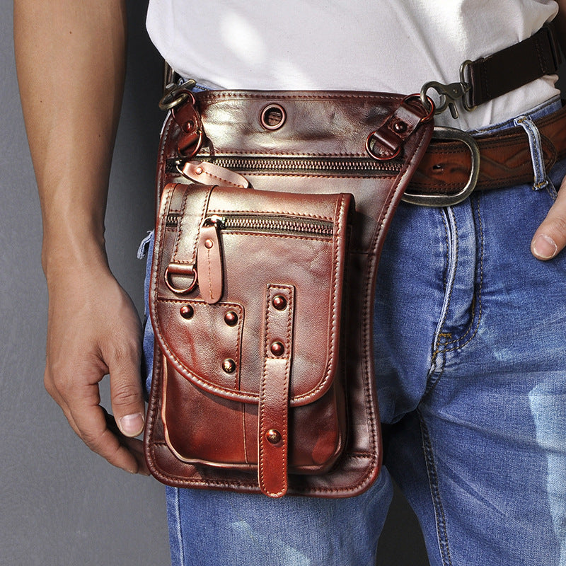Genuine Leather Waist Bag – Men’s Cowhide Fanny Pack in Multiple Leather Finishes