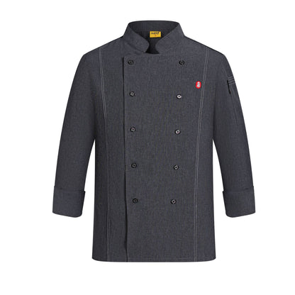 Men's Long Sleeve Chef Coat – Cotton Kitchen & Baking Jacket | 4 Colors