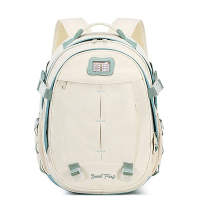 Girls' Oxford School Backpack – Large Capacity Cute Bag with Optional Doll Pendant