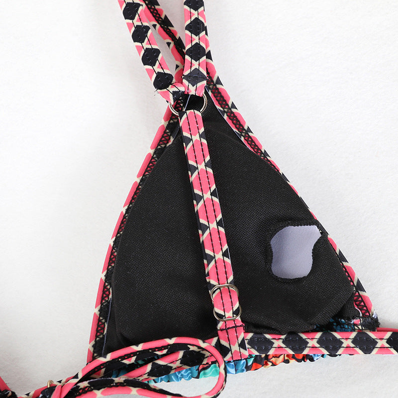 Women's Retro Print Bikini | European-Style Two-Piece Swimsuit