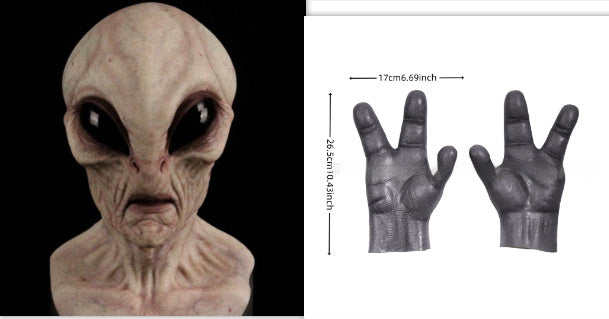 Latex Halloween Mask Set – Alien, Old Man & Cosplay Costume Masks with Gloves