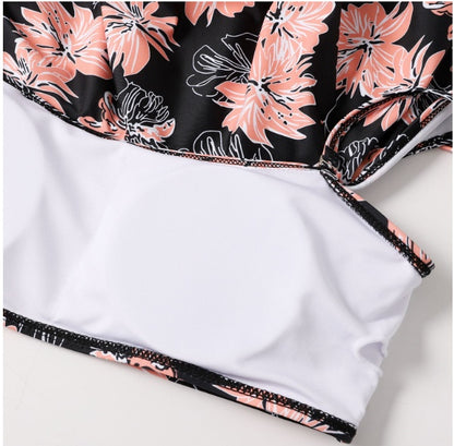 Retro High-waist ruffled swimsuit