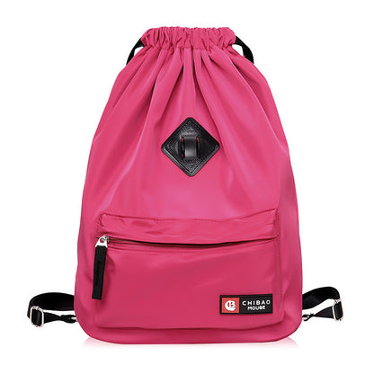 Women's Waterproof Nylon Drawstring Backpack – Lightweight Gym & Everyday Bag