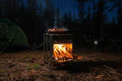 Folding Camp Stove – Portable Stainless Steel Wood Burner
