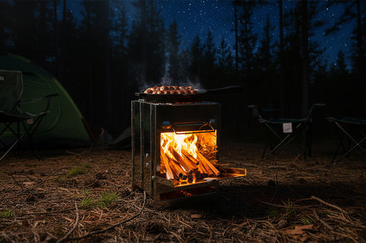 Folding Camp Stove – Portable Stainless Steel Wood Burner