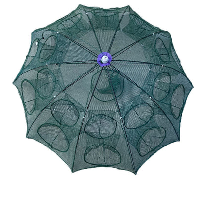 Automatic Folding Umbrella Fishing Net – Nylon Collapsible Cast Net | 4 to 24 Inlet Holes