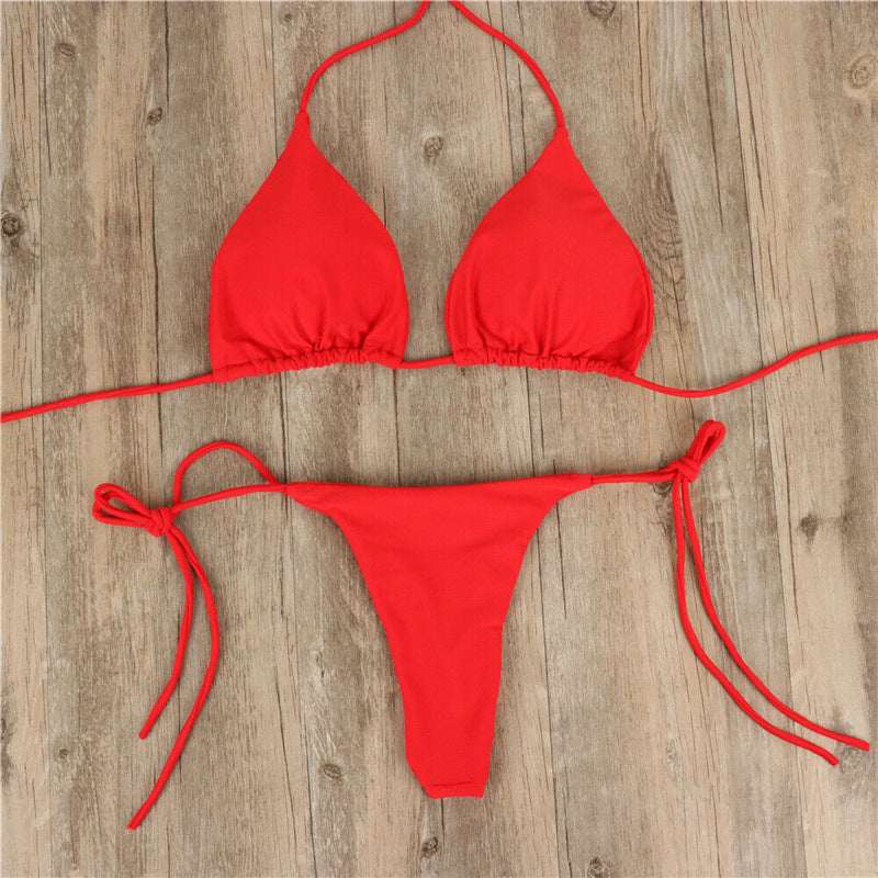 Women's Halter Neck Tie Bikini Set | Two-Piece Swimsuit in 7 Colors