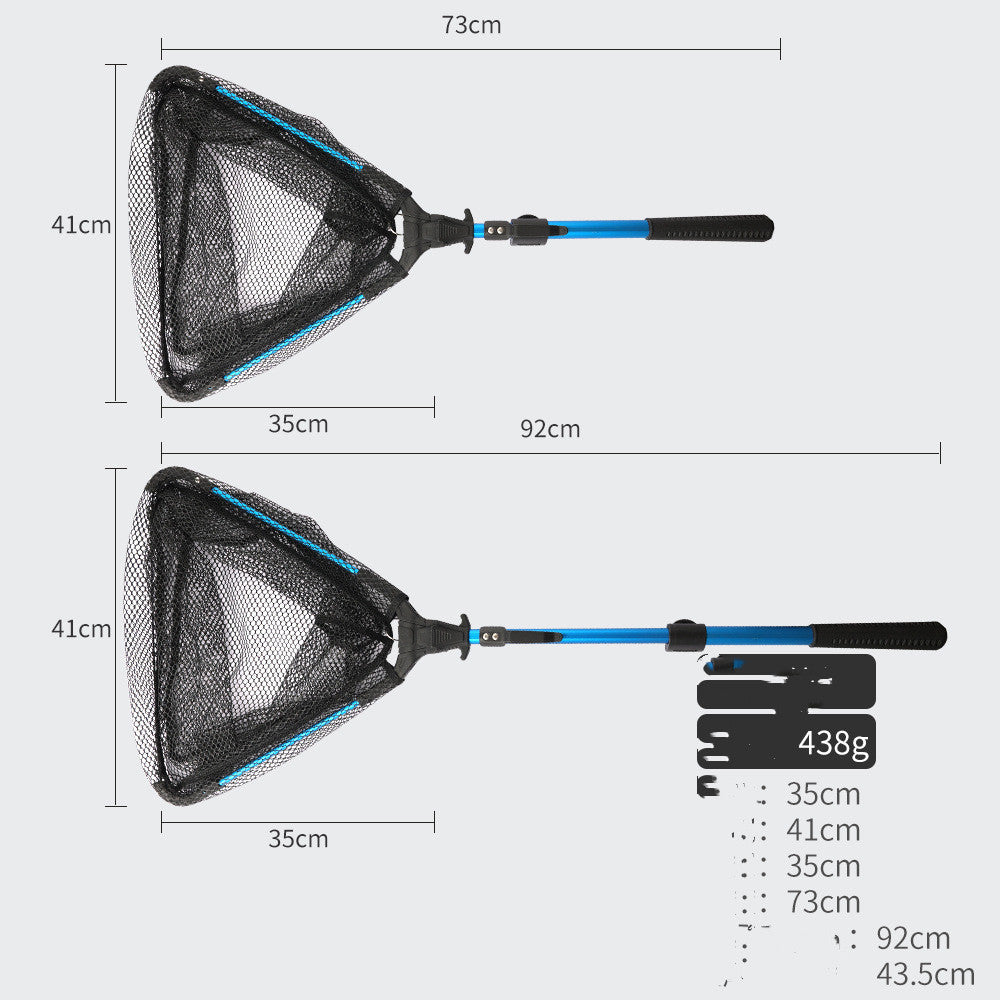Aluminum Alloy Folding Fishing Net – Retractable Triangle Landing Net for Lure Fishing