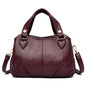 Women's Sheepskin Leather Shoulder Bag – Large Stitched Tote Crossbody Handbag