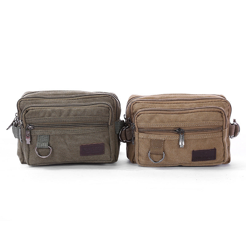 Canvas Fanny Pack – 4-Zipper Pocket Waist Bag for Men & Women
