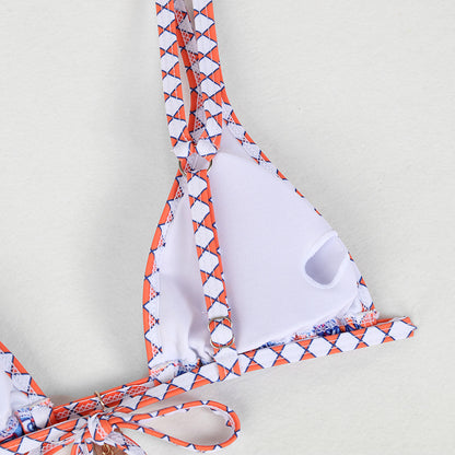 Women's Retro Print Bikini | European-Style Two-Piece Swimsuit