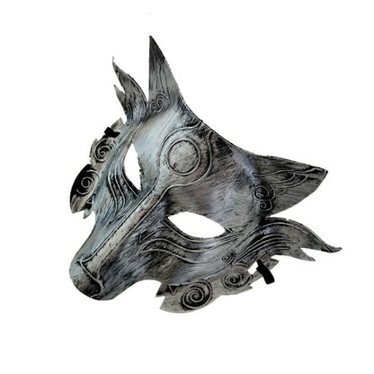 Silver Wolf Masquerade Mask – Antique Plastic Party Mask for Halloween & Prom