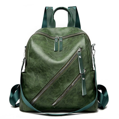 Women's Soft PU Leather Leisure Backpack – Waterproof Everyday Bag